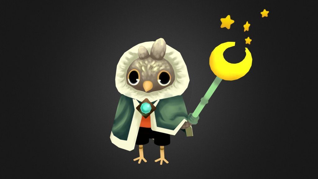 Owl mage friend was made from a tiny concept by Trudi Castle https://twitter.com/Salmikawolf/status/696901941087981568 - Owl Mage Friend - 3D model by Fen Beatty (@fensartden) 3d model