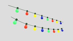 Fairy Lights 2 bulb, other, vintage, christmas, party, ready, color, birthday, rubber, anniversary, lightbulb, lightning, colorful, cable, celebration, architectual, fairylights, game, low, poly, plastic, electric, light