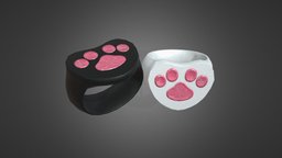 Couple Cat Rings cat, prop, gameprop, cats, vr, couple, vrchat, couple-wedding-ring, gameready-lowpoly, substancepainter, blender, lowpoly, blender3d, ring, gameready, rings-jewelry, couples