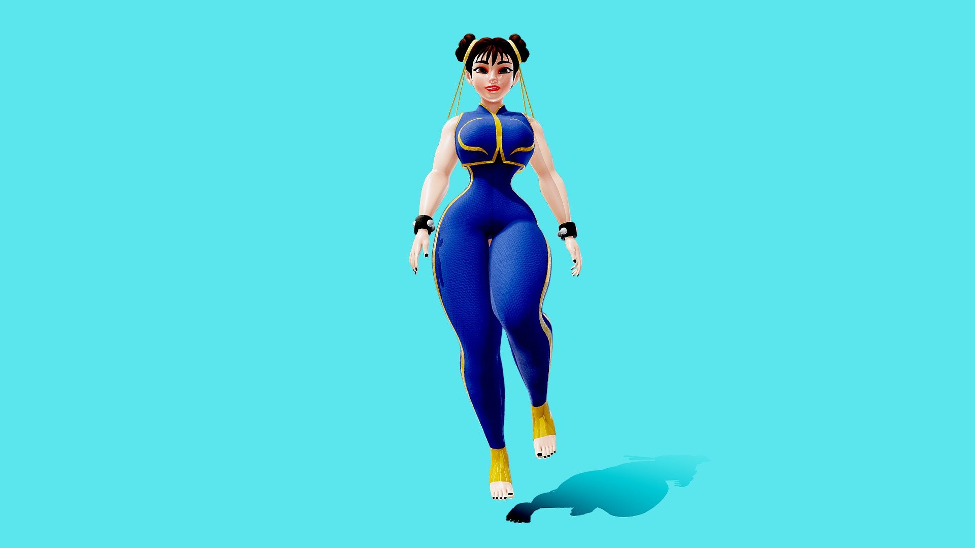 Street Fighter Style Character V2

I wanted to try and model Chun-Li but in my art style like I did Princess Peach. 

Let me know what you think 3d model