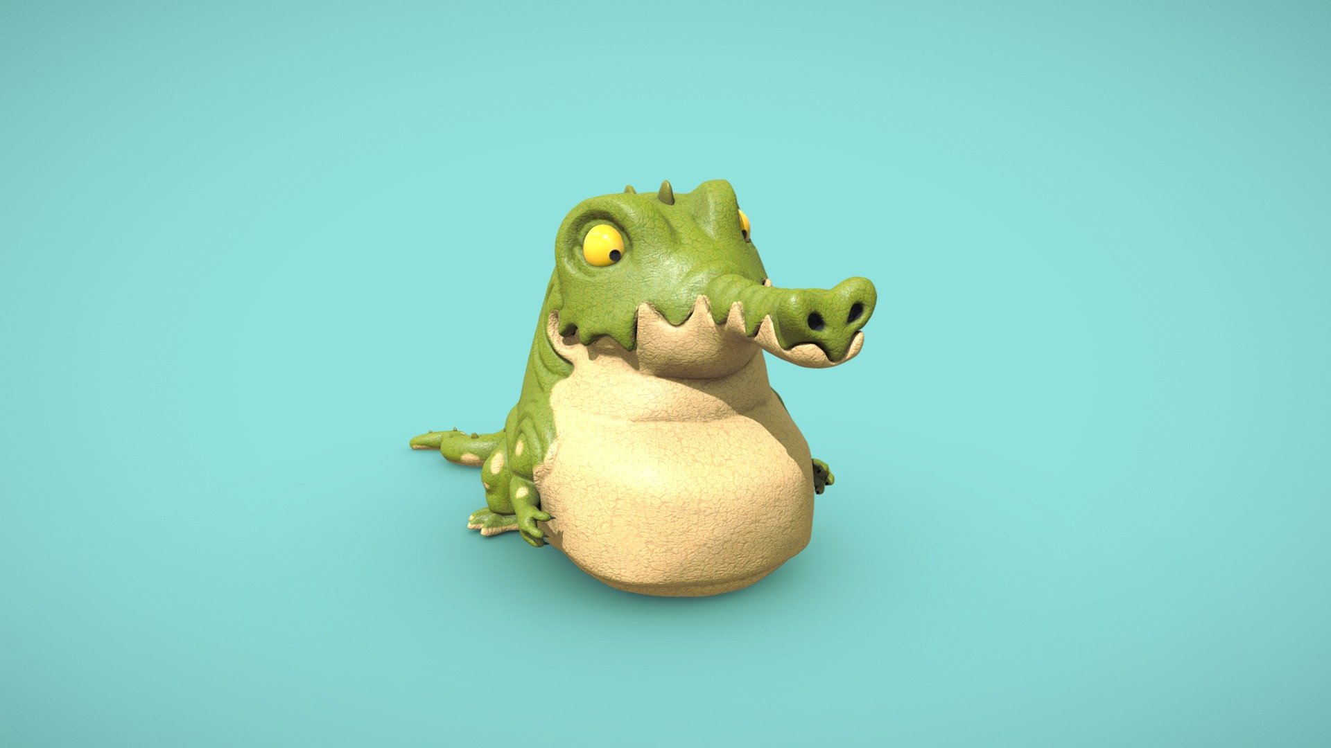 Cartoon crocodile made by reference from Sebastian Cavazzoli. I couldn't do as good as him&hellip; I could do even better, but would like to do another model)) - Cartoon crocodile (Croco-Roco) - Download Free 3D model by Ivan Norman (@vanidza) 3d model