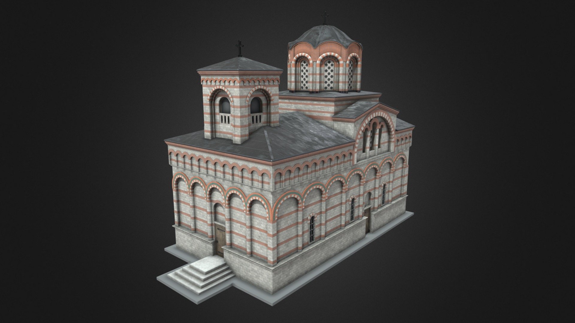 This is a model of a church used in the VR restoration of the Medieval Town-Fortress Cherven.

The model was initially created in 3Ds Max 2012, then fully textured and rendered using V-Ray

Check out more models from the Cherven VR restoration at https://skfb.ly/oS6TM - Medieval Town-Fortress Cherven Church 02 - 3D model by Tornado_Studios 3d model