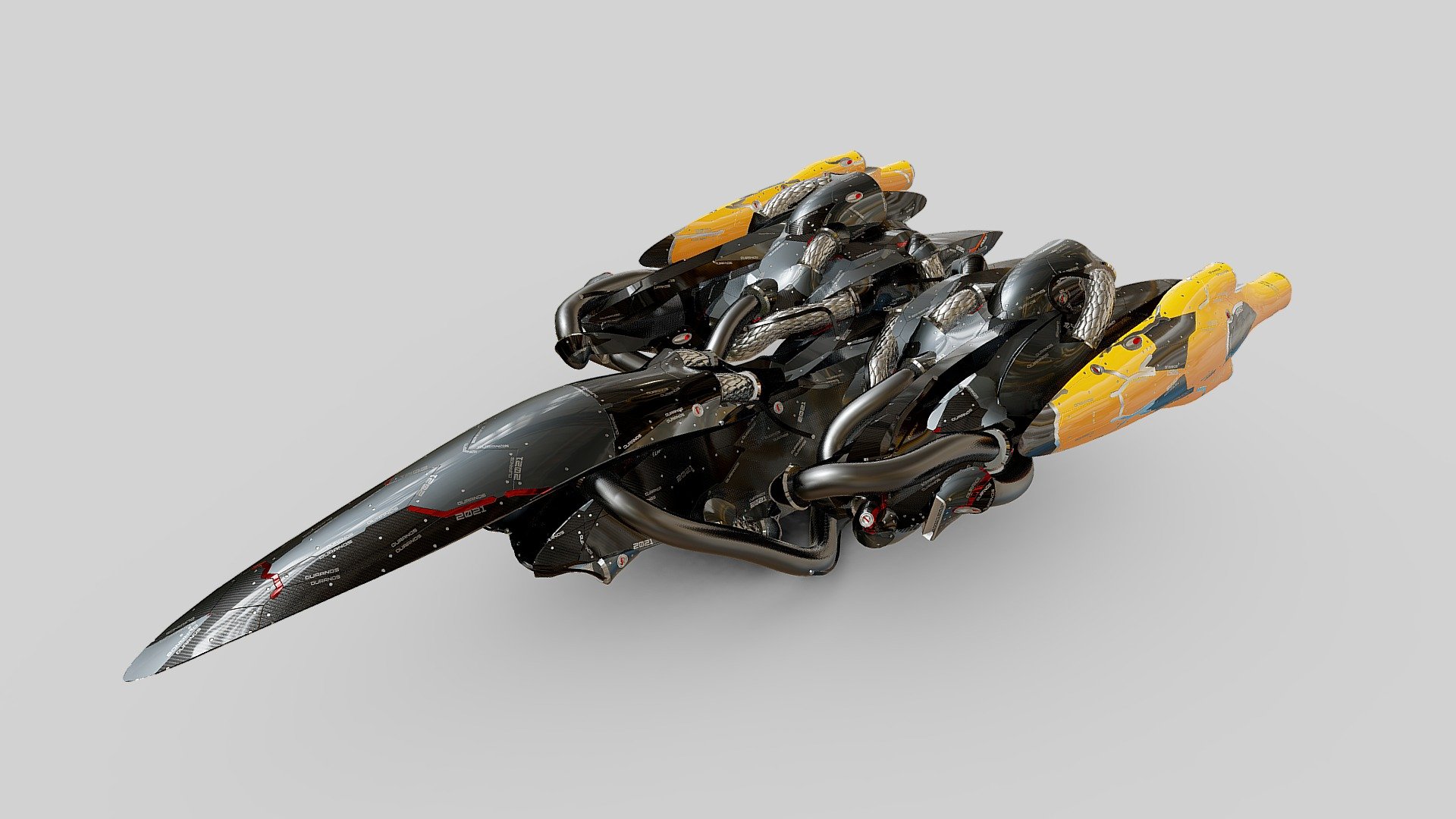 Procedural Hard Surface Modeling Test 27.00 - 3D model by asaito 3d model