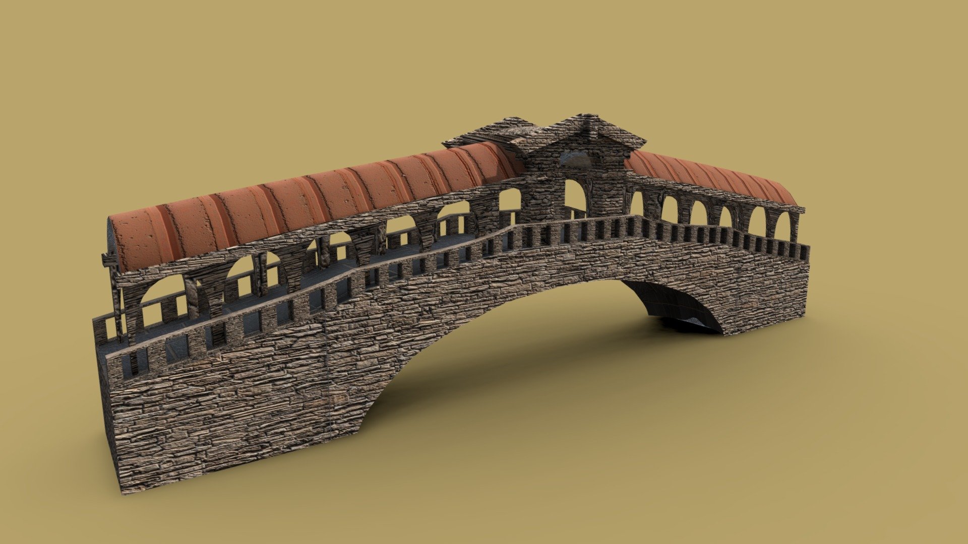 งานกลุ่ม วิชา 3 มิติ 1 - Rialto Bridge - 3D model by N0M4DXII (@n0madxii) 3d model