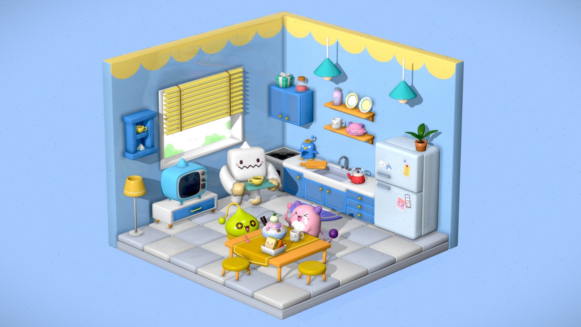 Yeti’s kitchen from game Maplestory.
Original art by @pink_pinkbean 3d model