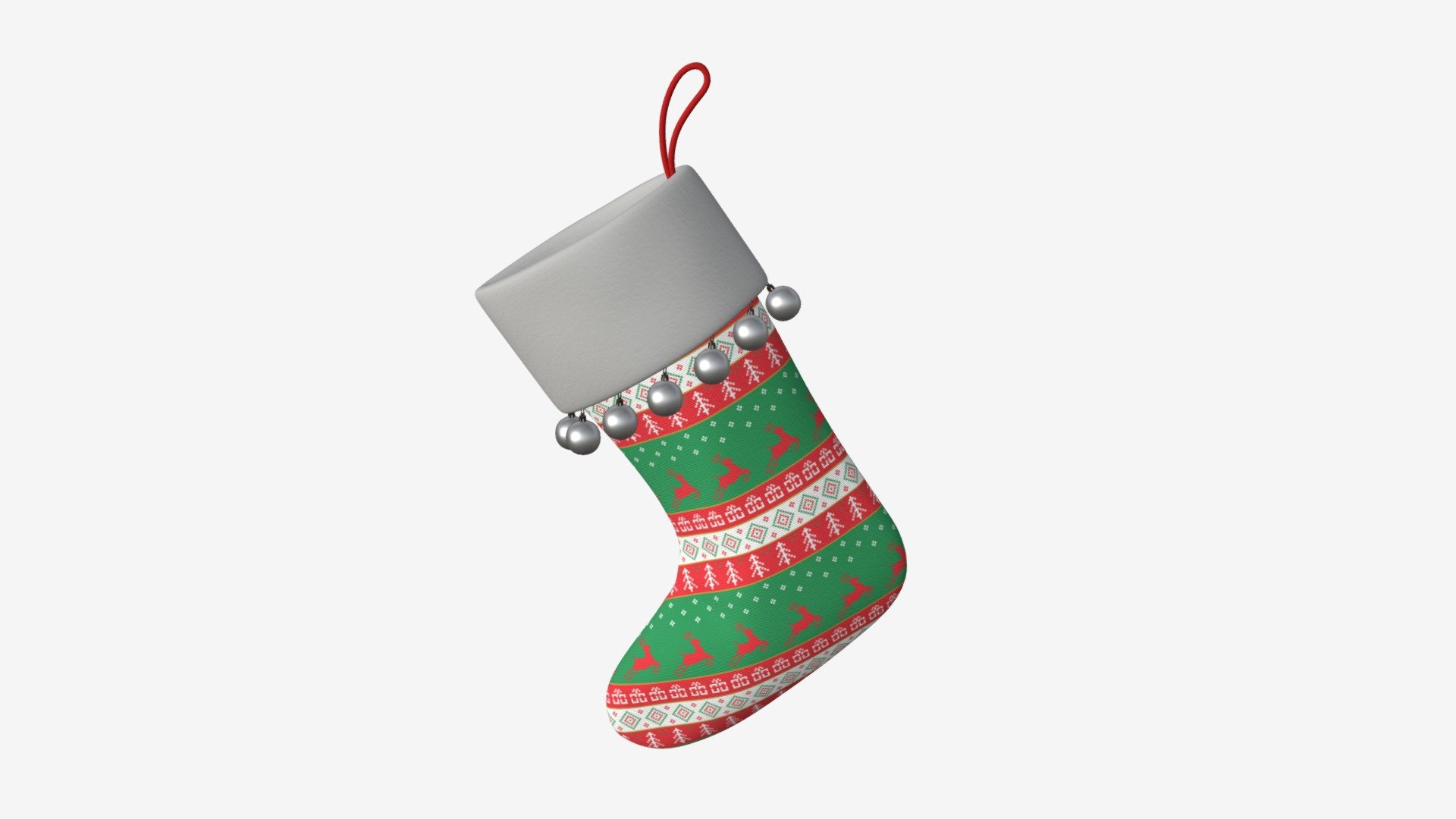 Christmas stocking 02 - Buy Royalty Free 3D model by HQ3DMOD (@AivisAstics) 3d model