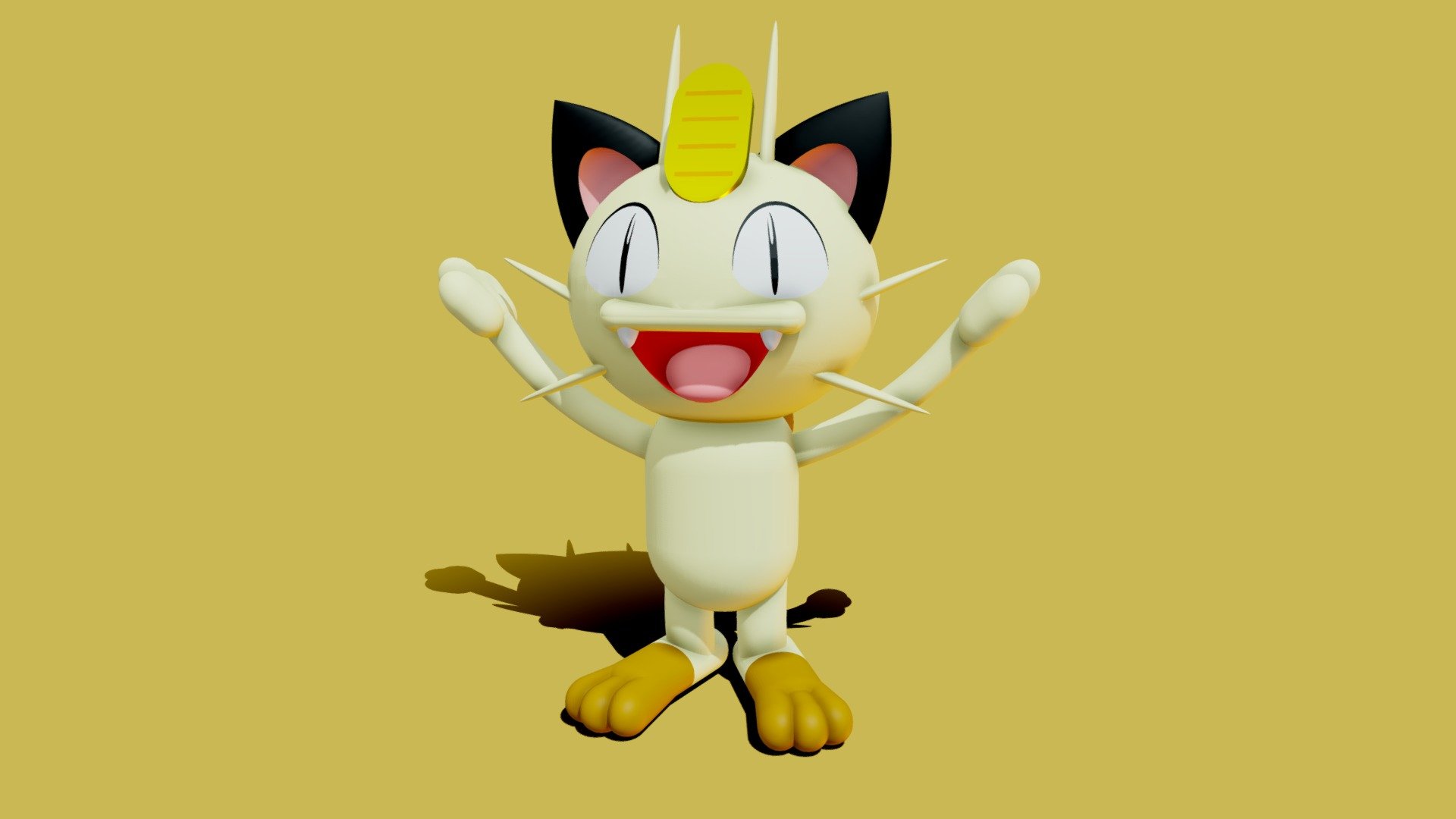 Very Popular. Part of Team Rocket in the anime (James be amaze) - Meowth - Download Free 3D model by Squirmy Worm (@squirmyworm064) 3d model