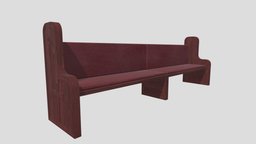 Church Pew Bench cathedral, wooden, archviz, bench, seat, furniture, furnishing, seating, comfort, pew, pray, architecture, game, chair, design, wood, interior, church