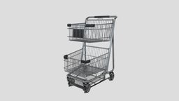 Shopping_cart_v9_obj trolley, basket, cart, shopping, store, market, noai