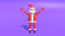 Cartoon Santa Claus toon, cute, snowman, winter, toy, santa, snow, fat, christmas, claus, santaclaus, holidays, gloves, character, cartoon, game, lowpoly, low, poly, man, fantasy