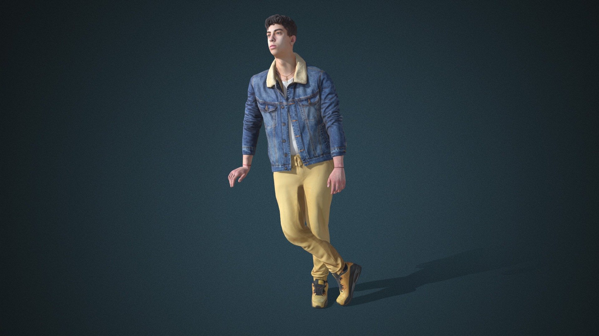 Do you like this model?  Free Download more models, motions and auto rigging tool AccuRIG (Value: $150+) on ActorCore
 

This model includes 2 mocap animations: Modern_M_Idle,Male_walk. Get more free motions

Design for high-performance crowd animation.

Buy full pack and Save 20%+: Young Fashion Vol.3


SPECIFICATIONS

✔ Geometry : 7K~10K Quads, one mesh

✔ Material : One material with changeable colors.

✔ Texture Resolution : 4K

✔ Shader : PBR, Diffuse, Normal, Roughness, Metallic, Opacity

✔ Rigged : Facial and Body (shoulders, fingers, toes, eyeballs, jaw)

✔ Blendshape : 122 for facial expressions and lipsync

✔ Compatible with iClone AccuLips, Facial ExPlus, and traditional lip-sync.


About Reallusion ActorCore

ActorCore offers the highest quality 3D asset libraries for mocap motions and animated 3D humans for crowd rendering 3d model