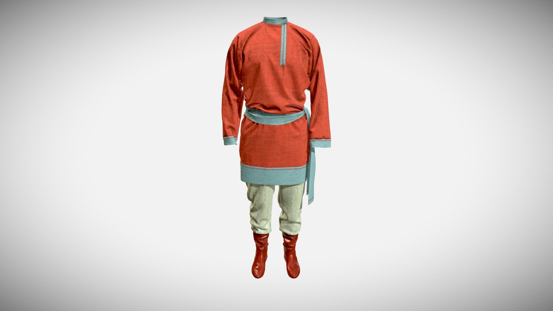 The 3D model presents a digital look of a historical costume from a Russian lubok print “Rayok” dating to the 18th century. The costume was made for a theatrical performance «Indecent is decent» (Ivanovo State Museum of Local History named after D.G. Burylin, October 30, 2019 – March 1, 2020, http://xn&ndash;80ablhhepdp1a2ae9h.xn&ndash;p1ai/). The 3D reconstruction was made by using historical block patterns, 2D scans of textile materials and 3d scans of contemporary actors. Anthroscan, Clo3D, SubstancePainter and Unreal Engine 4 software programs were applied. The authors of the 3D model are 

Aleksei Moskvin https://independent.academia.edu/AlekseiMoskvin

Mariia Moskvina https://independent.academia.edu/MariiaMoskvina

(Saint Petersburg State University of Industrial Technologies and Design)

and

Victor Kuzmichev https://independent.academia.edu/VictorKuzmichev

(Ivanovo State Polytechnic University)

See more at https://www.youtube.com/watch?v=PD39yeQZs-I - Raek’s costume from a traditional engraving - Download Free 3D model by Aleksei Moskvin (@alekseimoskvin1) 3d model
