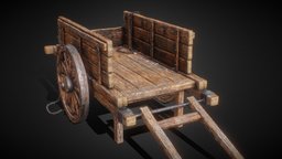 Old Wooden Wagon wheel, prop, medieval, wagon, sharp, rope, old, scupting, substancepainter, maya, asset, texture, zbrush, wood, unrealengine5, noai