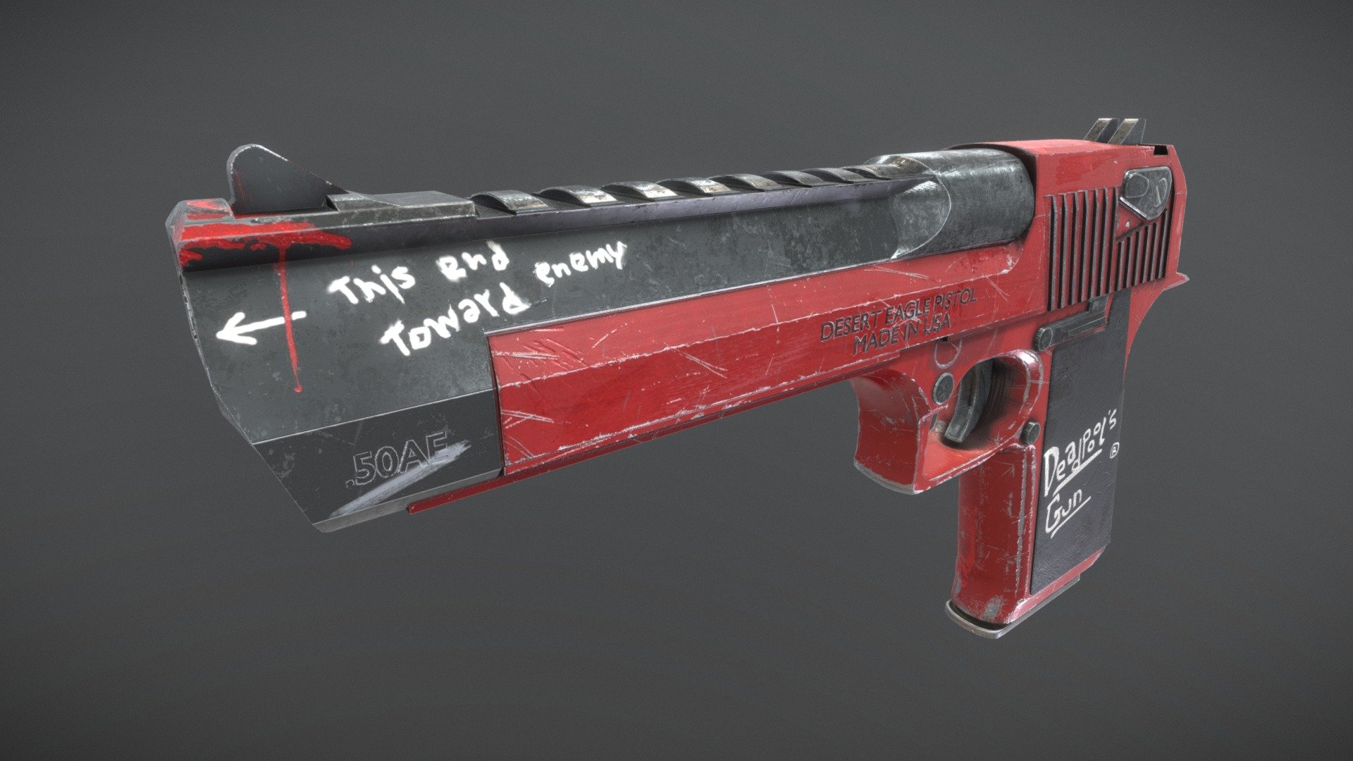 | Modelling by Tommy
| Texturing by cg_gregory
| Created by normal|studio

| normalfellows@gmail.com
| Good luck! - Deadpool's Desert Eagle! - 3D model by normal|studio (@Urmanga) 3d model