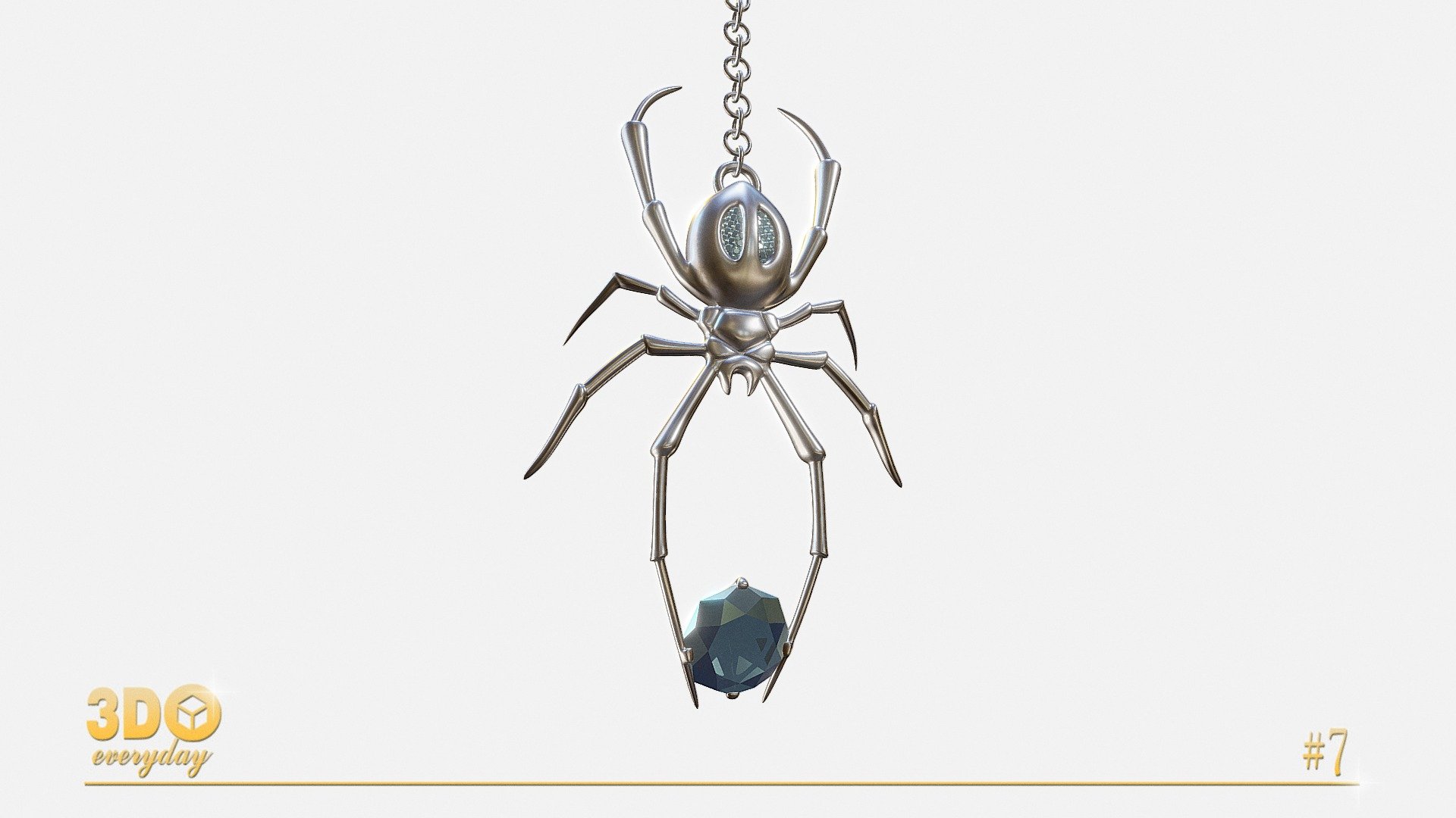 A cool spider with a diamond earring that I've just created in Blender. I'll try to do the next earrings 3D printable :) - Day#7: Spider earring - Buy Royalty Free 3D model by JuanG3D 3d model