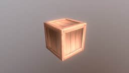 Stylized Handpainted Crate crate, handpainted, blender, lowpoly, blender3d, wood, stylized