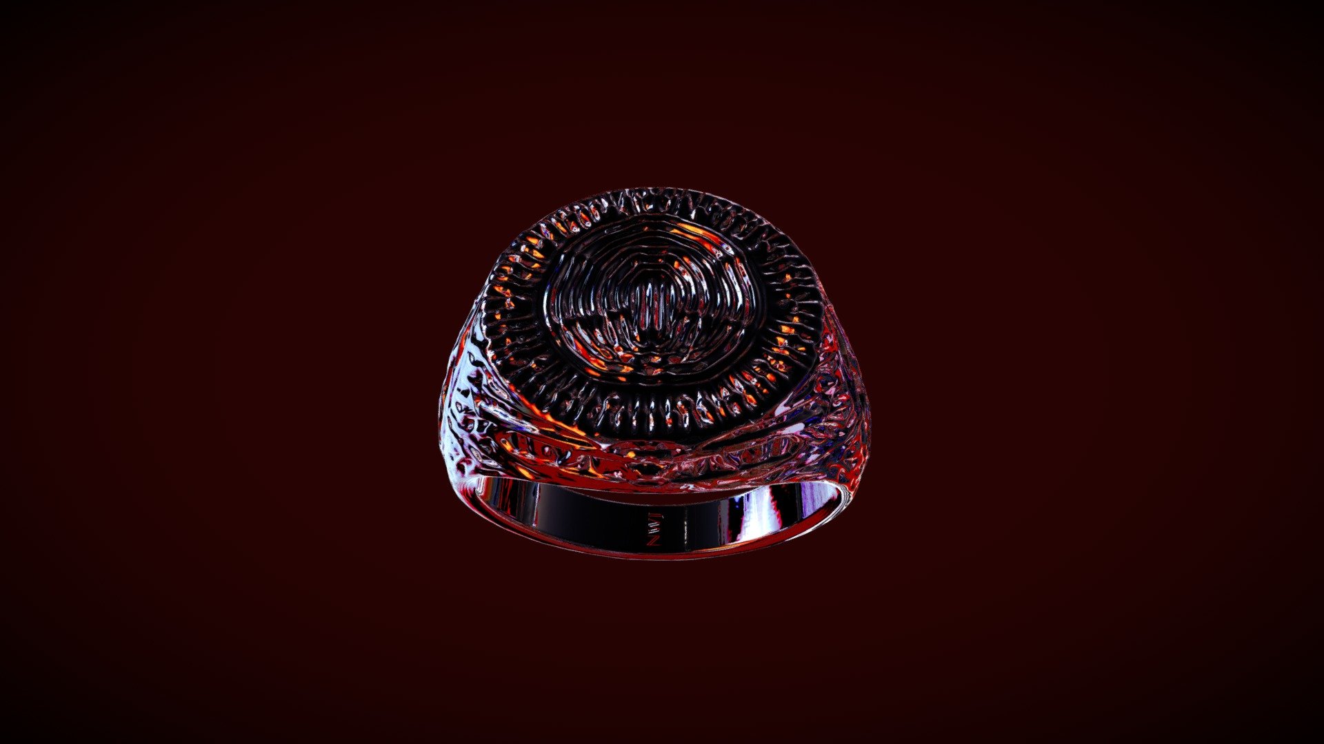 Size: 19mm - Xeno Signet Ring - 3D model by Duduism 3d model