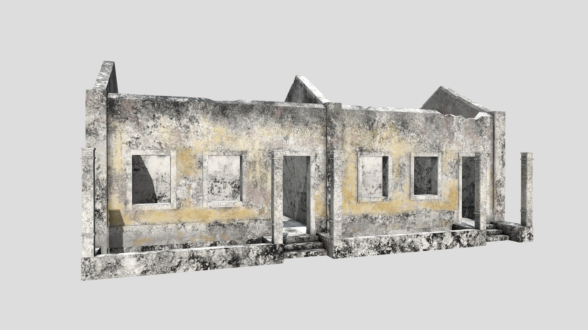 Small Old Building With No Roof. Texture in 4K - Small Building - Buy Royalty Free 3D model by Sengchor 3d model