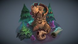 Hearthstone Fan Art game-art, shadeless, hearthstone, hand-painted-textures, blender, lowpoly, hand-painted