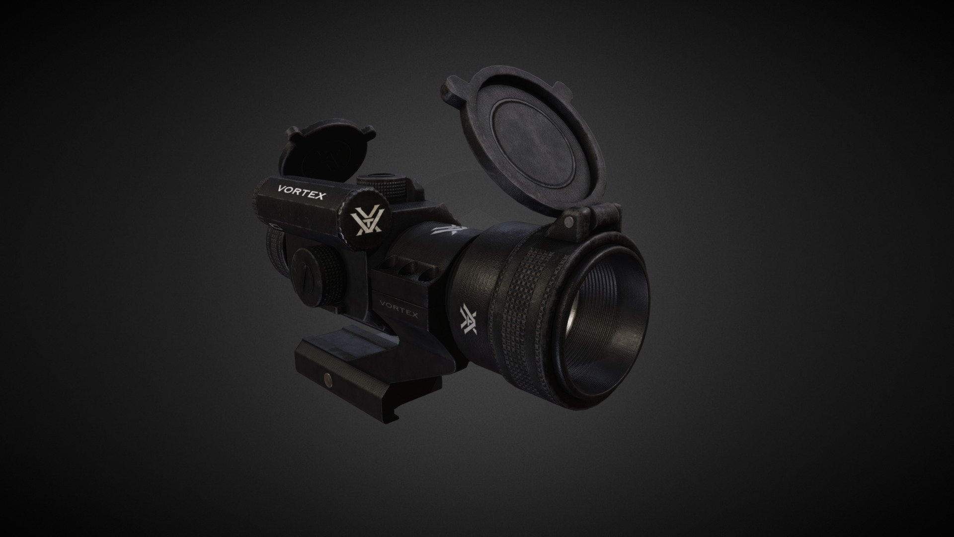 Another cool optic by Vortex. This time I made StrikeFire 2 Red dot with 30mm tube design ideal of AR platform. Optic dont have magnification, but still its perfect chose for quick target acquisition.

Model is Game ready. Low poly. 

One mine material with 4k texture and one for lense and dot.

Made with Blender 3d model
