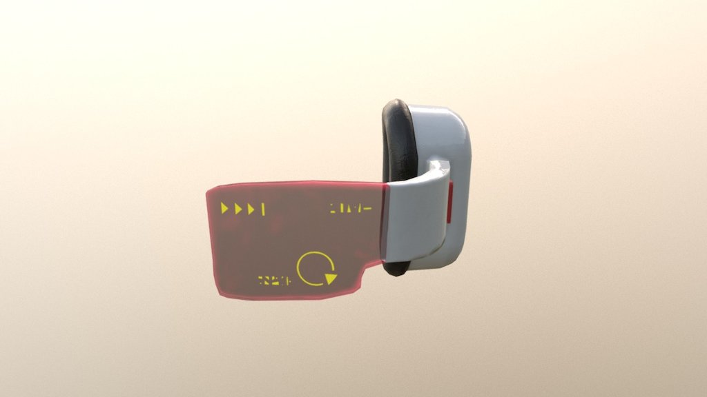This is a red lense scouter from Dragon Ball Z I did for Game Portfolio I class at Full Sail University 3d model