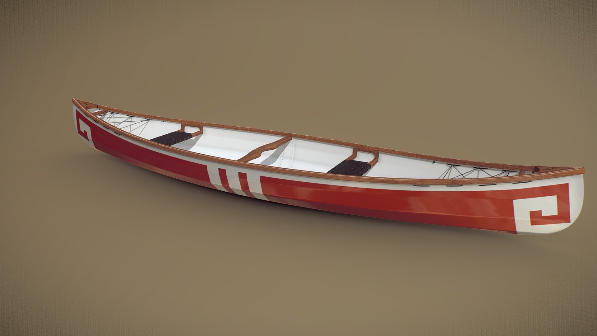 Project for the manufacture of a 4.6m Canadian canoe 3d model