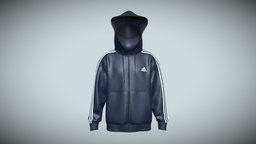 Adidas Essentials Fleece 3 -Stripe Zip Hoodie