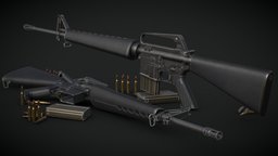 M16A1 m16, m16a1, fps, ar15, vietnam, vietnamwar, weapon, gun, war, gameready