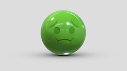 Apple Nauseated Face face, set, apple, messenger, smart, pack, collection, icon, vr, ar, smartphone, android, ios, samsung, phone, print, logo, cellphone, facebook, emoticon, emotion, emoji, chatting, animoji, asset, game, 3d, low, poly, mobile, funny, emojis, memoji