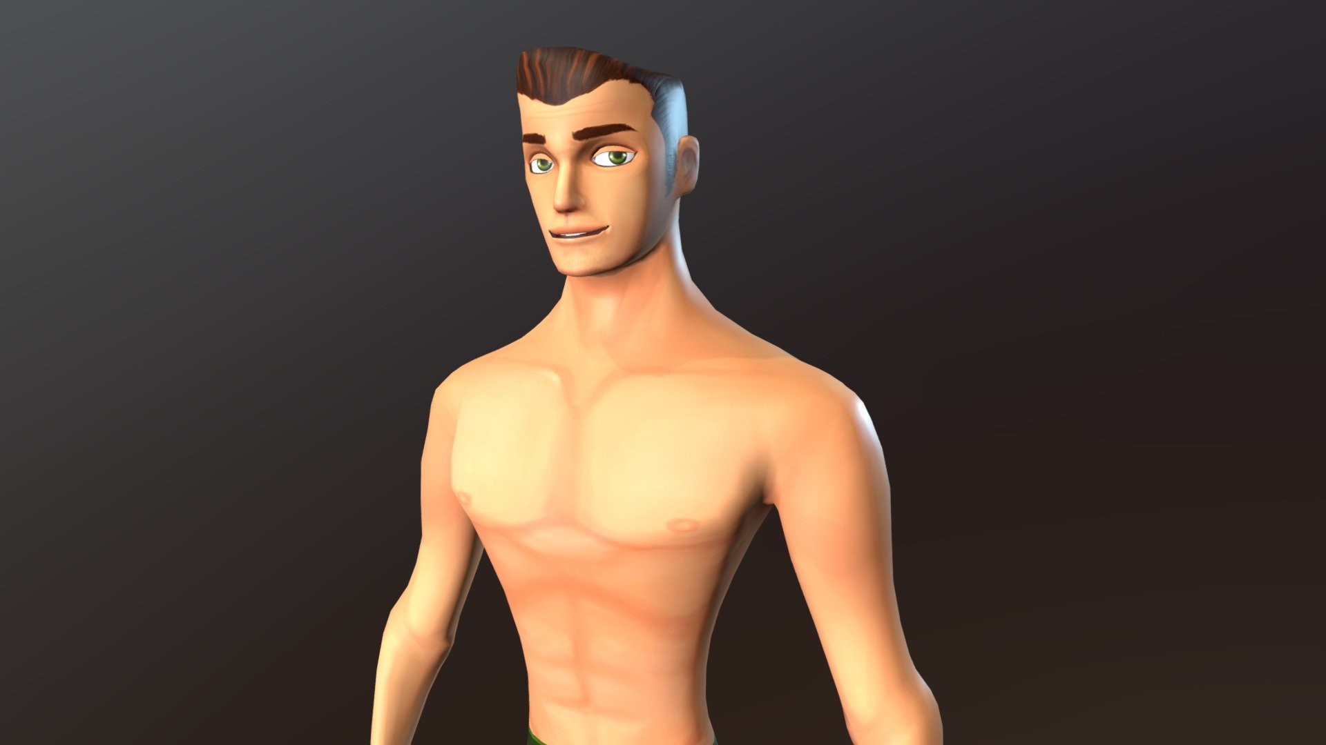 character male cartoon beach low poly - Mike- walk in place - 3D model by maxi.ariani 3d model