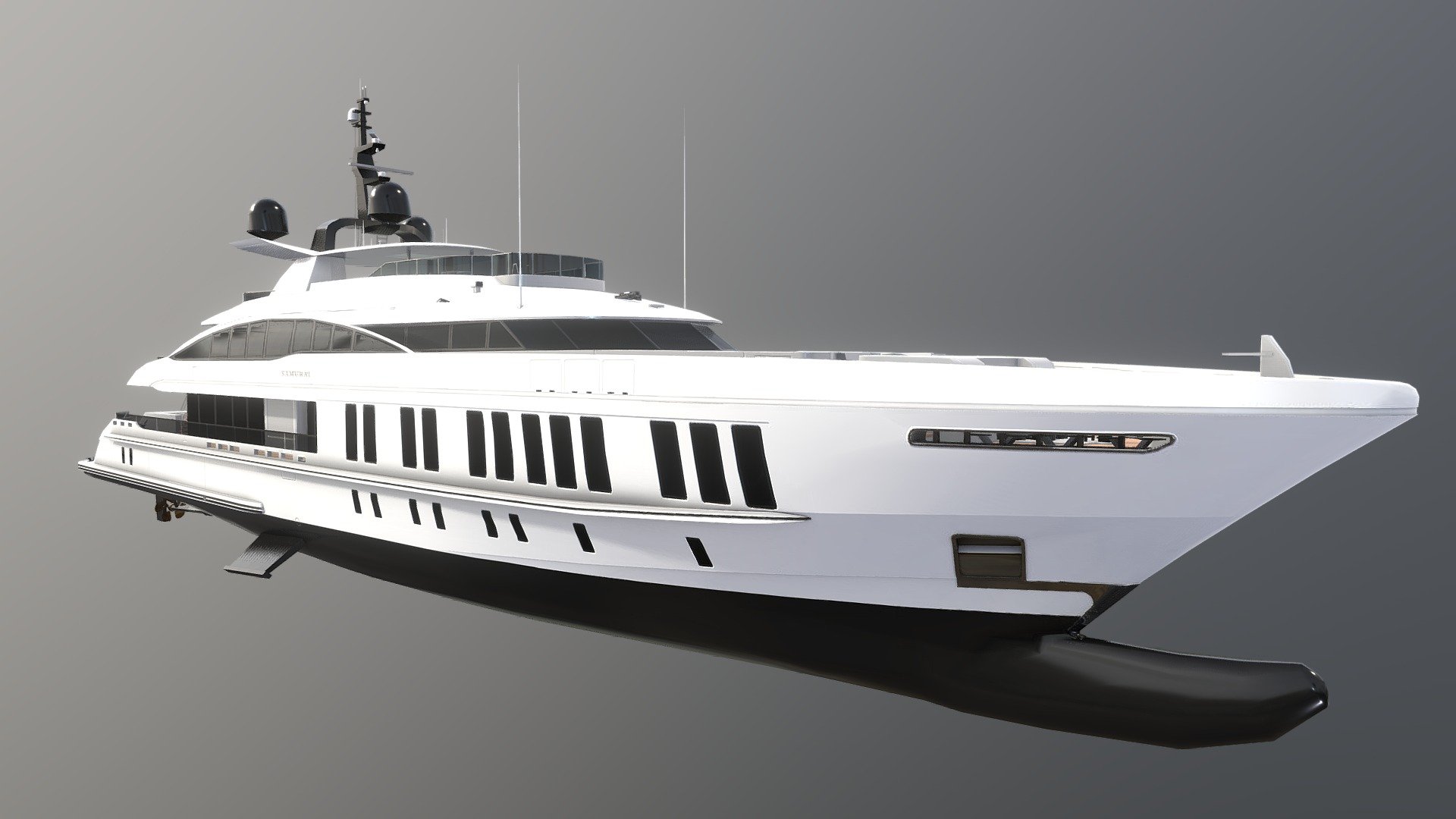 made in Maya, Textured in Substance Painter - Samurai yacht - 3D model by Gingerbread (@aerialmace) 3d model