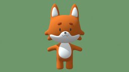 Cartoon Rigged Fox forest, cute, fox, kawaii, rigged-character, stylizedcharacter, character, cartoon, game, blender, lowpoly, animal, simple, rigged