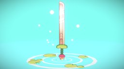 Lotus Blade toon, flower, lotus, water, sword, stylized, blade