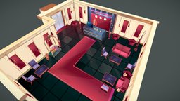 HOTEL LOBBY RECEPTION room, sofa, plants, armchair, hotel, furniture, table, lobby, colors, elevator, luggage, waiting, motel, carpet, colorful, reception, receptionist, idle, valise, lighting, cartoon, asset, game, cool, lowpoly, chair, animation, reception-room