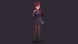 Cat Girl Secretary (Original Character) 