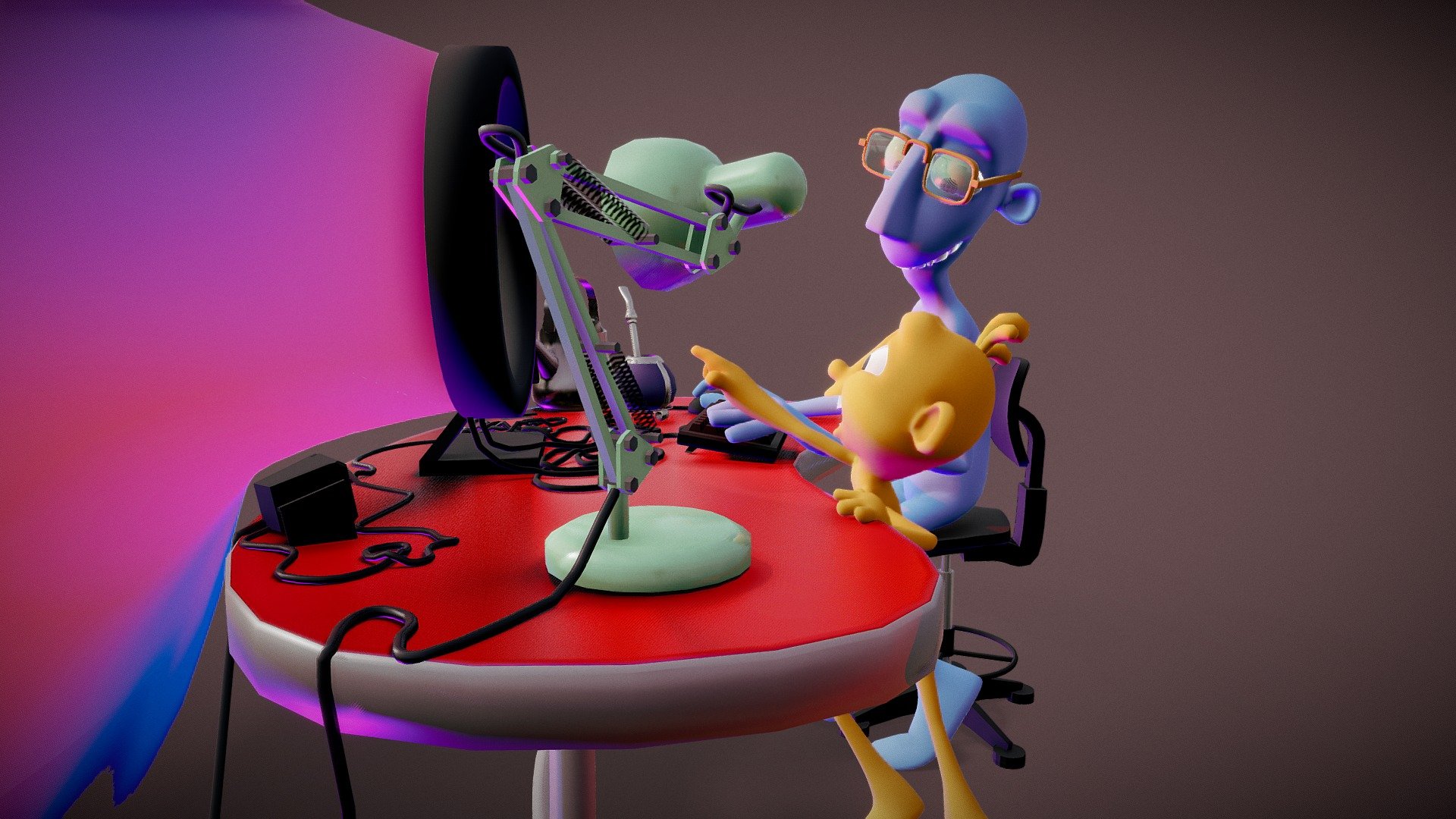 Participation in the competition Make a Splash in Amsterdam
remix of 2.76 splashscreen with the characters from “Alike”, computer-animated short film directed by Daniel Martínez Lara and Rafa Cano Méndez

Blenderartist post https://blenderartists.org/t/wip-alike-remix/1405262 - Alike new job - Download Free 3D model by flacoescopeta (@flacoescopet) 3d model