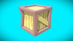 LowPoly Cartoon Wooden Crate