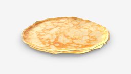 Pancakes plain food, dinner, breakfast, brown, baked, meal, fresh, snack, round, plain, traditional, yellow, homemade, tasty, fried, pancake, crepe, 3d, pbr