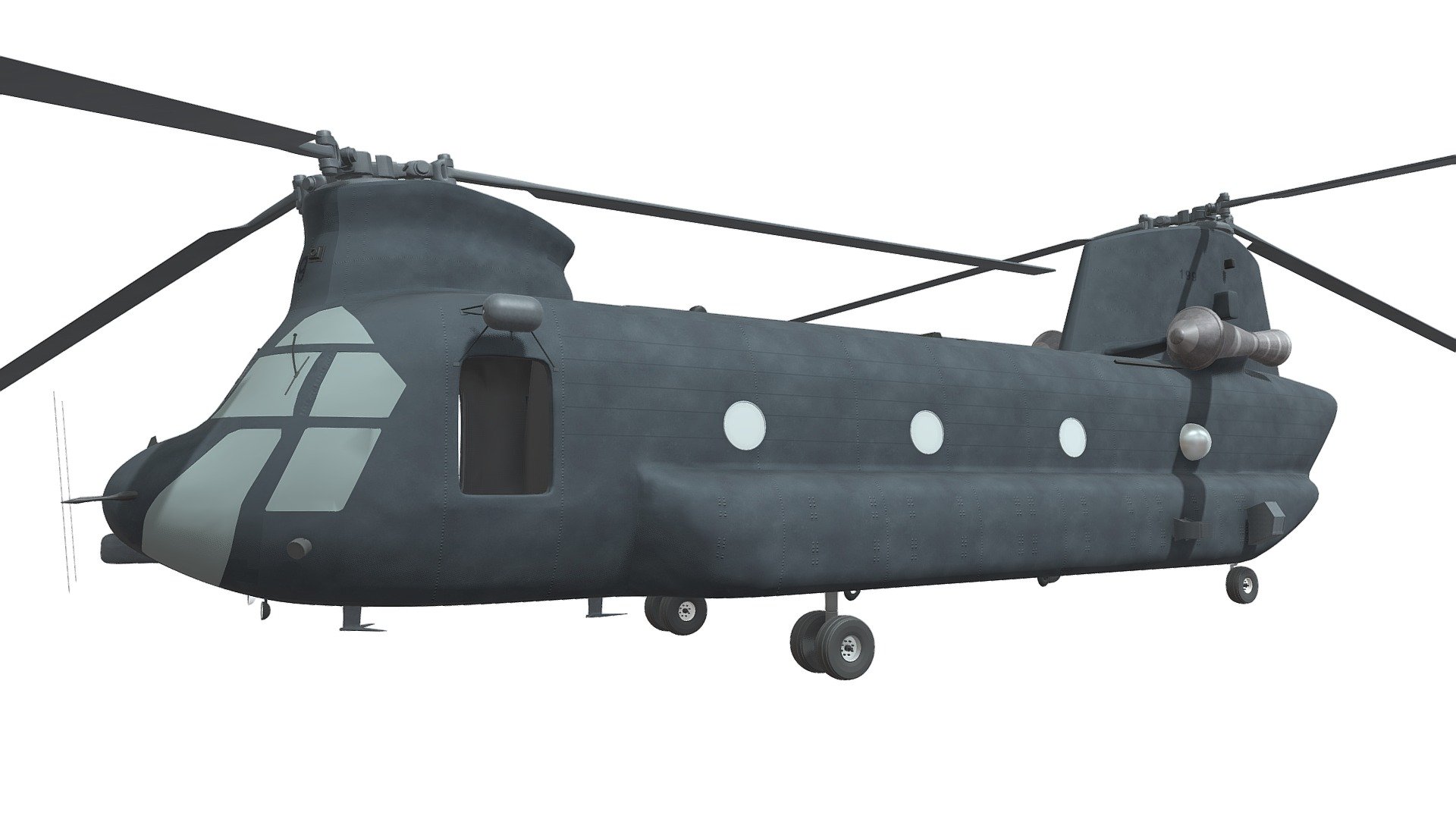 Detailed 3d model of CH-47 Chinook helicopter 3d model