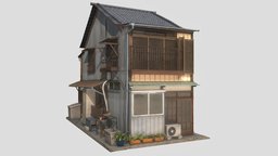 Tokyo Suburban Rustic House cyberpunk, tokyo, substance, blender, house, city, building, japanese