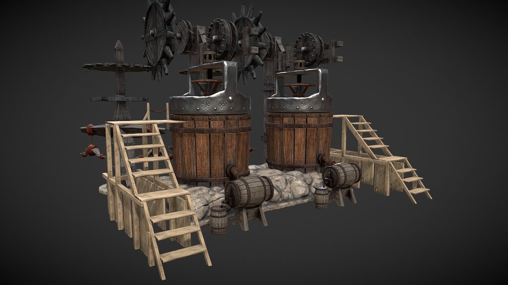 blacksmith : https://skfb.ly/68zqO

wine press : https://skfb.ly/686YG - wine press - 3D model by leesungwoo (@sparkylee) 3d model