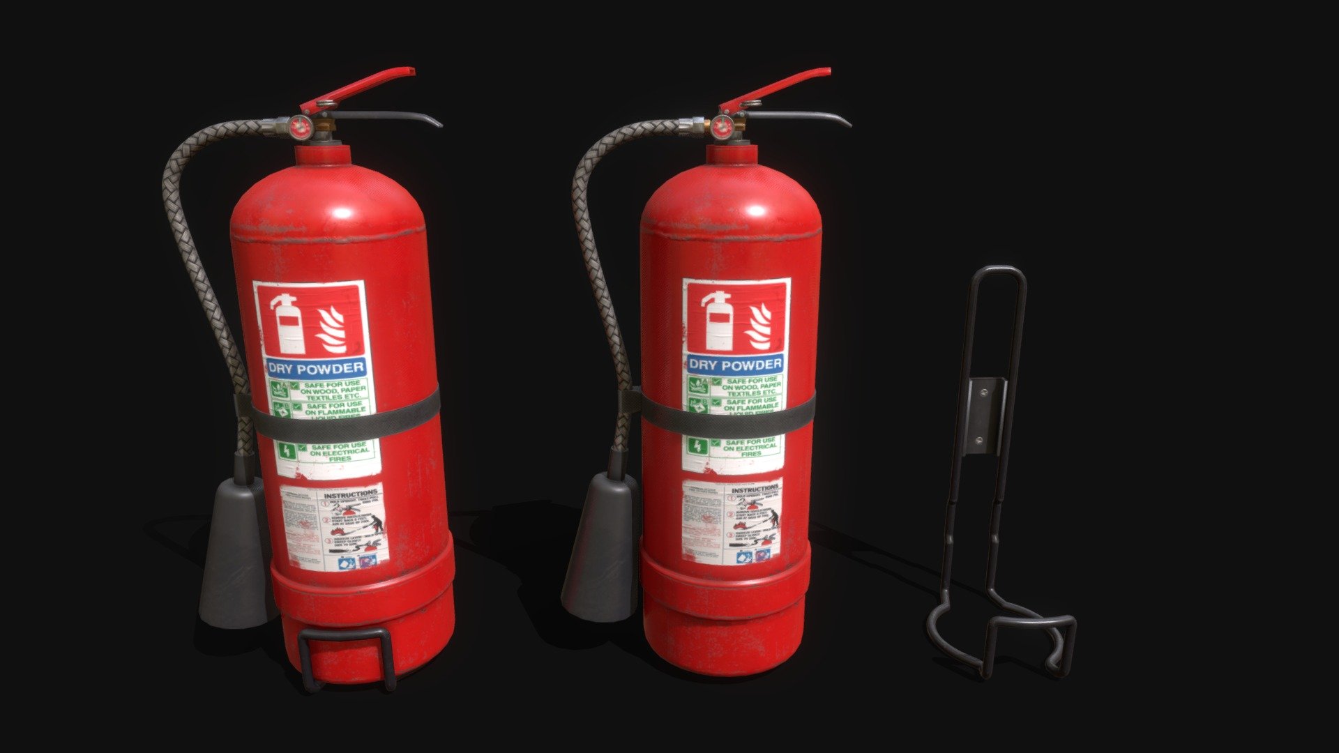 A fire extinguisher created as a prop for a larger supermarket scene 3d model