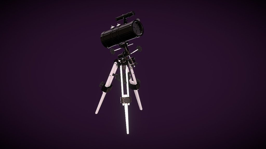 Ptoject Porfolio, Telescop. Modeled in Maya. Full UV work and Normal map 3d model