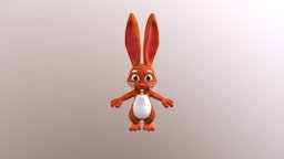 Bunny Cartoon Model bunny, carton, character, model