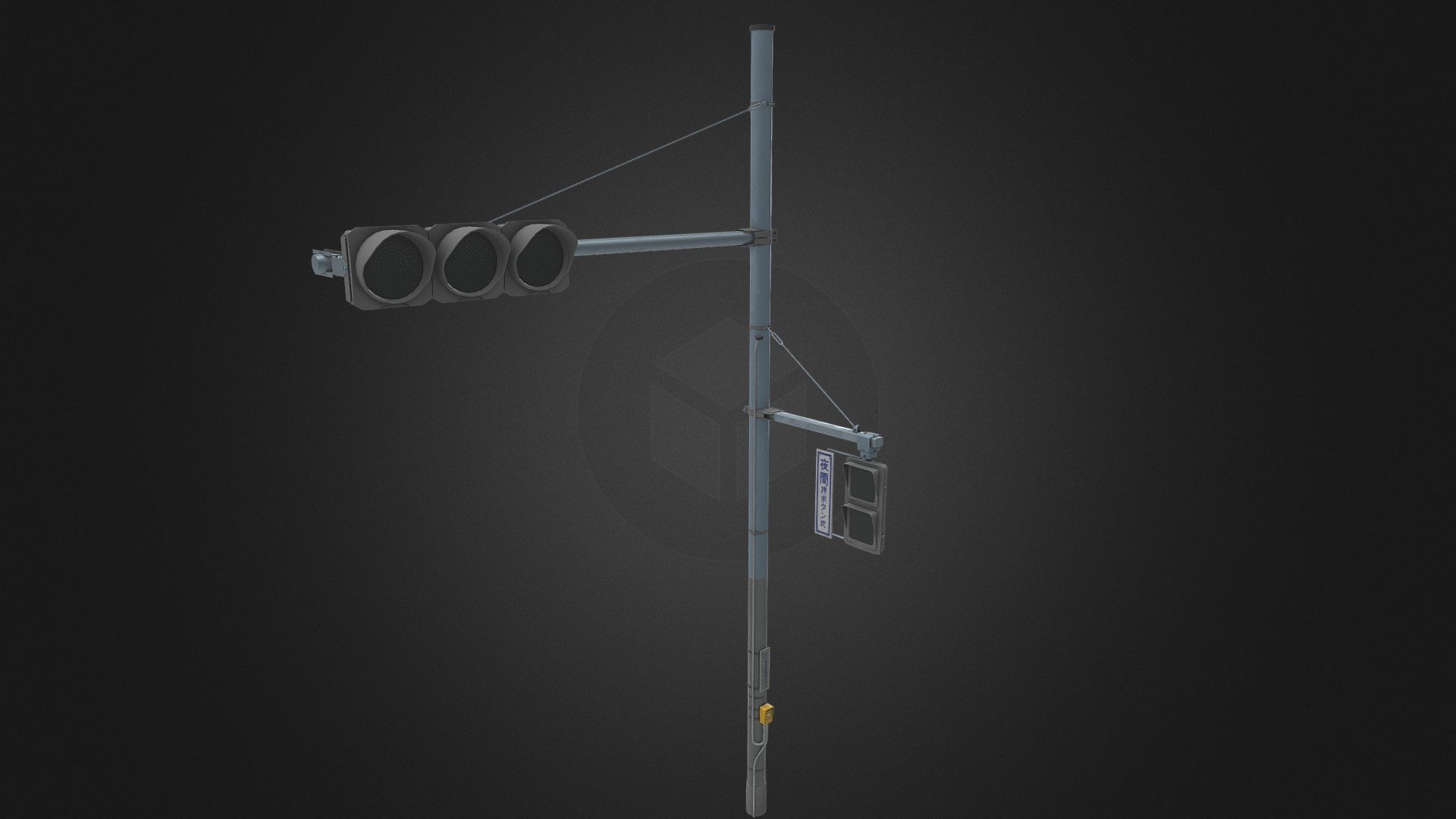 Traffic light as found in typical Japanese Streets - Japanese Traffic Light - Buy Royalty Free 3D model by attben 3d model