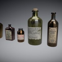 Old Bottles pills, used, dirty, old, medicine, bottles, asylum, substance, 3dsmax, substance-painter, medical