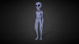 Alien Gray b3d, grey, ufo, alien, eevee, creaturedesign, blender, lowpoly, scifi, creature, animation, animated, space, noai
