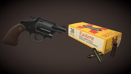 38 Pistol and Cartridge Case