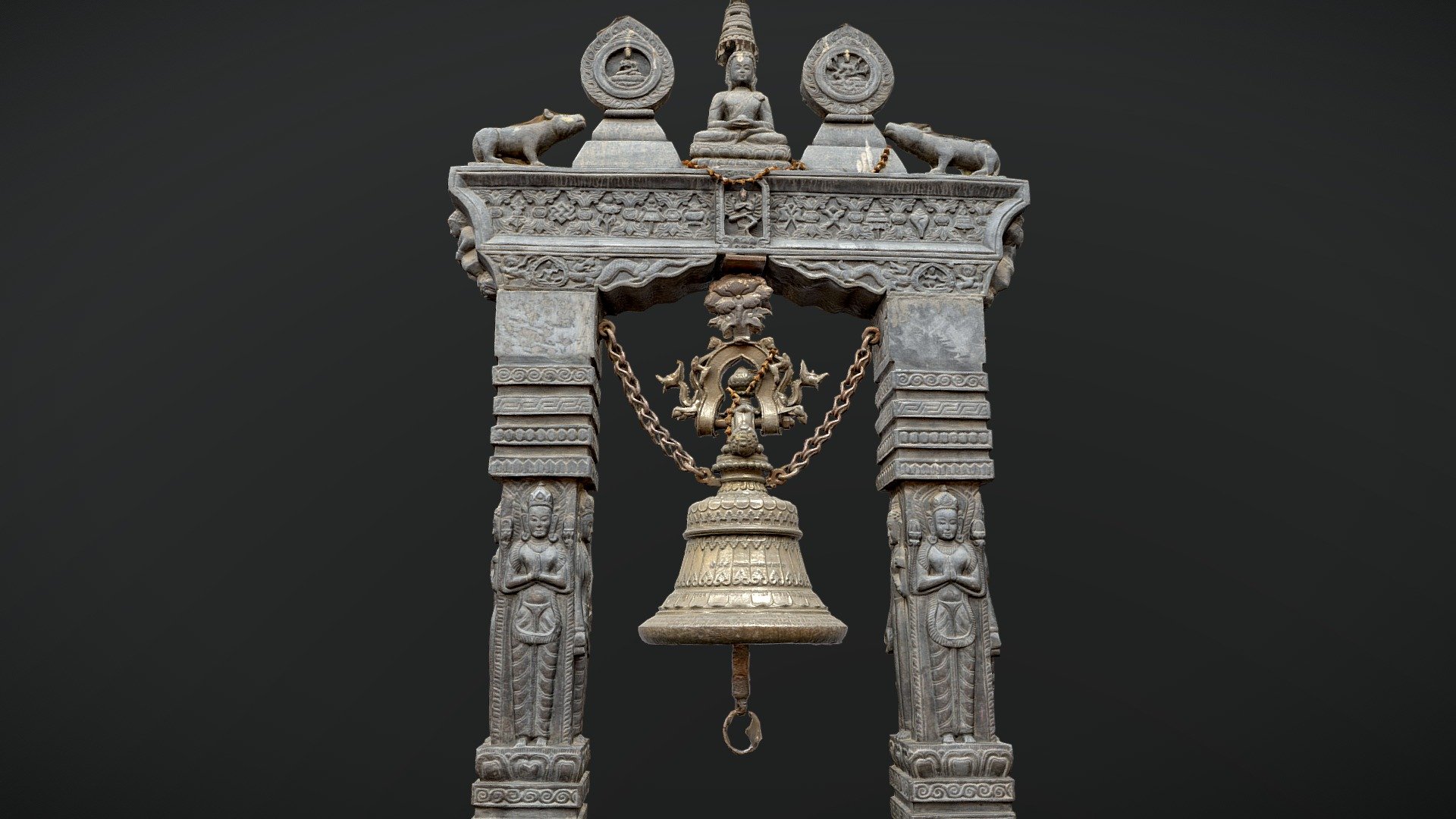 This ancient and traditional bell is located inside premises of &ldquo;Jesthavarna Mahvihar