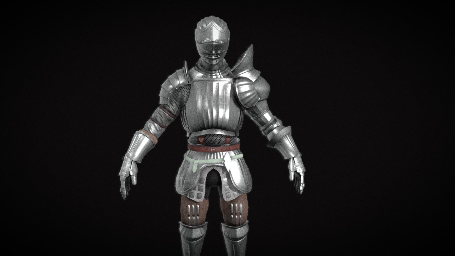 The fluted knight from the original Demon Souls Intro modeled and textured within blender. A fan project 3d model